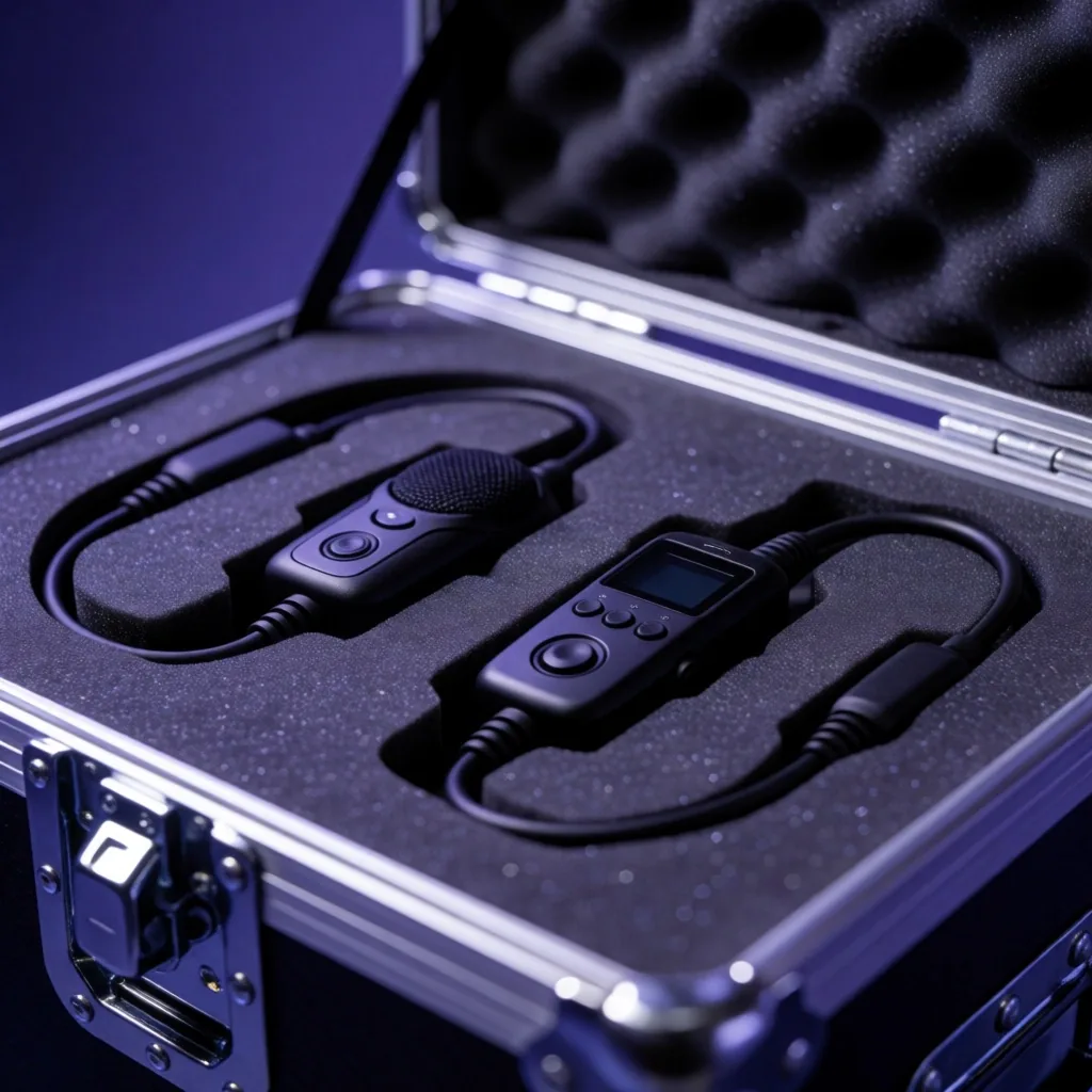 Geschäumter Equipment-Koffer mit Mikrofon