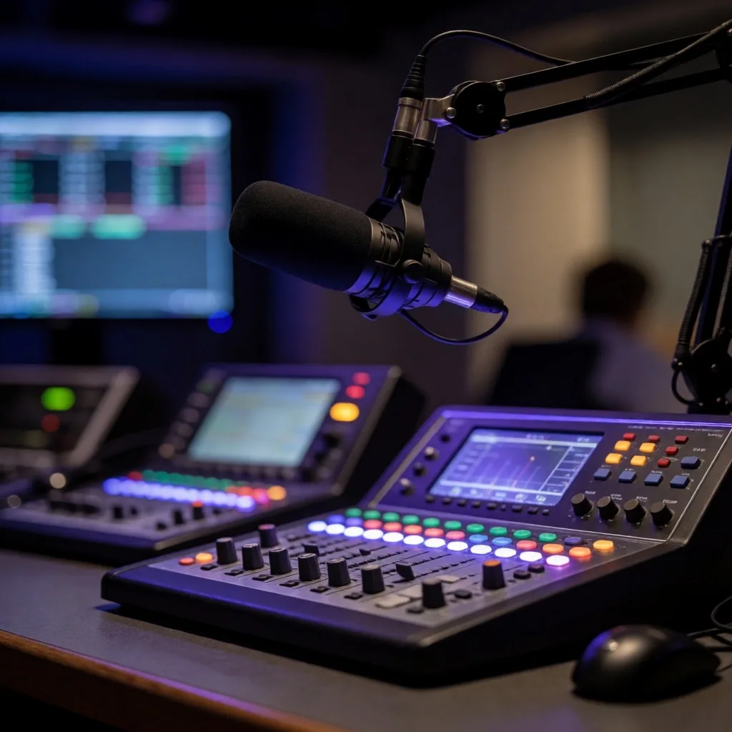 Broadcast-Studio mit Audio-Equipment