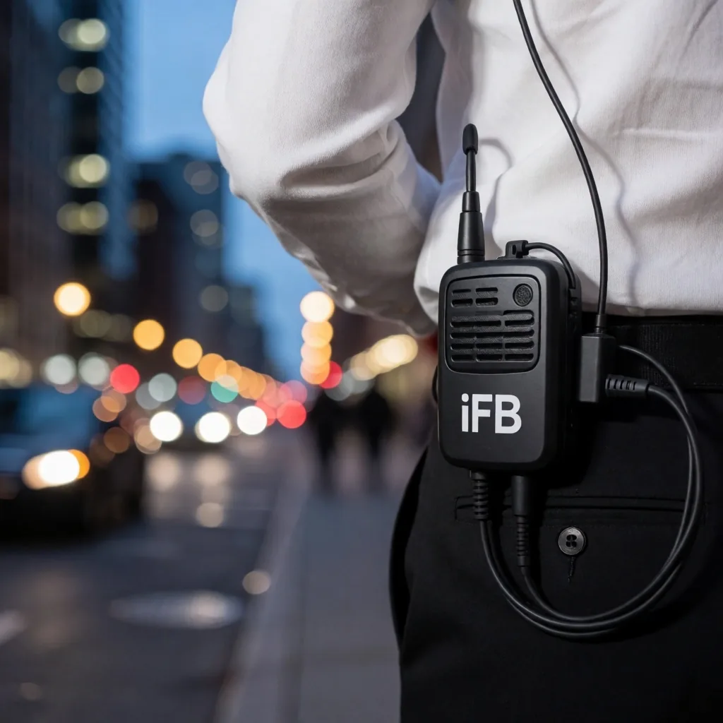 IFB-Empfänger und Sendegurt im Broadcast-Einsatz